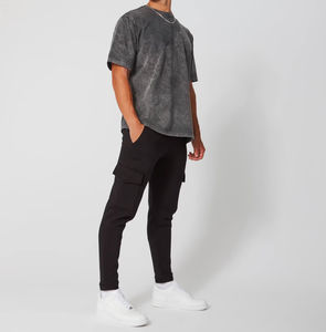 Microfibre haute qualité hommes grande taille lavage à l'acide coloré t-shirt poids lourd en détresse prix raisonnable Logo personnalisé et conception - Product Image 2