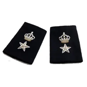 Top Quality Navy Officer Hand Sequin Embroidered Woven Shoulder Epaulettes Custom Ceremonial Uniform Decoration Badges For Sale