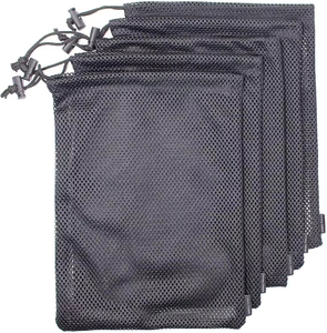 Mesh <b>Drawstring</b> <b>Backpack</b> Portable Polyester Storage Bag with Earphone Pocket for Gym and Travel and Gift Packaging - Product Image 6