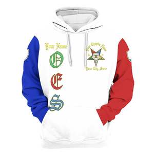 Sudadera con Capucha Bordada de Algodón de Alta Calidad con el Emblema de la Orden de la Estrella de Oriente, Ropa Masónica Griega Unisex - Product Image 1
