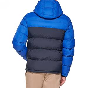 Fabricant en gros 2 tons décontracté rue hiver détachable capuche doudoune veste personnalisée imperméable duvet ripstop pour hommes - Product Image 3