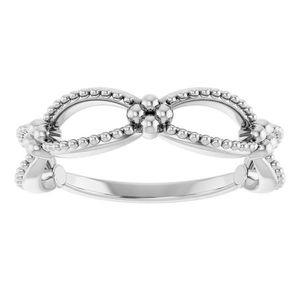 Stuller 14KW Fashionable Eternity <b>Ring</b> 51836:101P Stackable Bead Inlay Alloy Material Fine Quality Trendy Gift Jewelry - Product Image 3