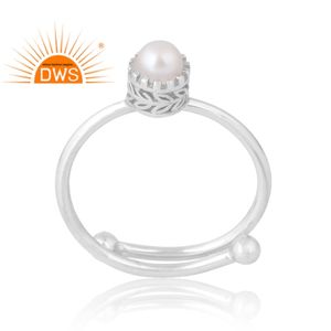 แหวนพลอยมุกธรรมชาติเงินสเตอร์ลิง925ขายดีเครื่องประดับที่กำหนดเองสำหรับผู้หญิงของขวัญสำหรับผู้หญิงสำหรับเธอ - Product Image 1