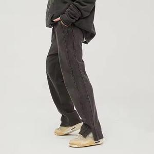 Custom Elastic Waist Stacked Wide Leg French Terry <b>Track</b> <b>Pants</b> Jogging Sweatpants for Men Flare Straight Leg Baggy Waterproof - Product Image 5