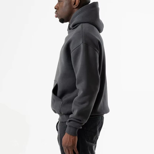 Sweat à capuche doublé en molleton uni de haute qualité, impression numérique personnalisée, logo, poids lourd, 100% coton, pour homme - Product Image 5