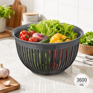 Transparent PP <b>Plastic</b> Non-Toxic Dishwasher Safe Eco-Friendly Fruit Bowl 3.6L for Salad Vegetable Serving <b>Kitchen</b> and Retail Use - Product Image 6
