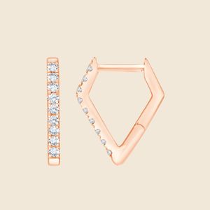 Boucles d'oreilles en diamant de laboratoire rond à bords taillés, 0,2 carat F-VS, en or massif 14 carats, pour mariages, fiançailles et soirées - Product Image 3
