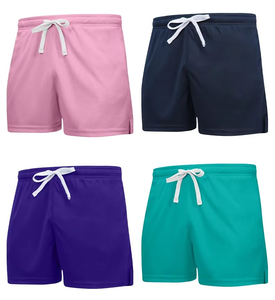 Short de course en toile taille moyenne pour hommes fermeture à la taille élastique teint uni tricoté équipement d'entraînement de Fitness couleur unie Service OEM - Product Image 4