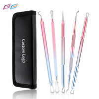 Dissolvant de points noirs 9 pièces Pimple Popper outil acier inoxydable acné comédon extracteur Whiteheads enlèvement outils ensemble