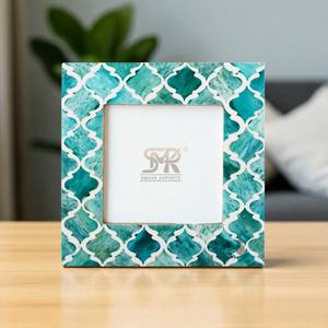 Décoration de table en résine verte marocaine faite à la main, incrustée d'os, moderne, durable, élégante, créative, pour salon, chambre à coucher, bureau - Product Image 4