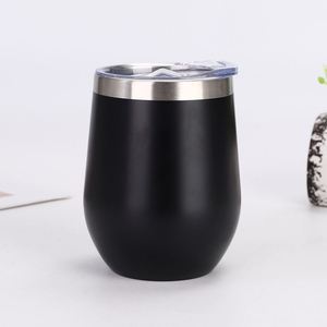 Gobelet à vin sans pied en acier inoxydable de 320 ml avec couvercle, revêtement coloré, forme œuf, vente en gros directe usine professionnelle - Product Image 6