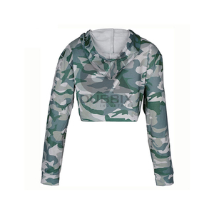 2025 logotipo personalizado Streetwear mujeres Crop Top sudaderas con capucha pulóver transpirable mujeres Crop Hoodie señoras ropa Casual - Product Image 2