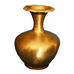 2023热卖铝花瓶电镀金拉丝锥形高细长摆件花金属花瓶价格优惠