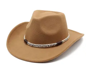 Klassiekers Brede Rand Fedora Hoeden Voor Mannen Hoge Kwaliteit Wol Vilt Vintage Jazz Cowboy Fedora Hoeden Danshoed Top Caps