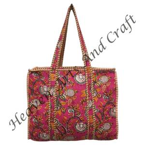 Boho Shoulder Bag Tote Handmade Handmade Bohemian Bags Tote Wholesale Customized Indian Tote Bags Quilted Handmade Cotton Tote - Product Image 2
