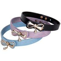 Collier de bondage SM en cuir PU avec nœud papillon et cloche métallique pour cosplay fétiche adulte