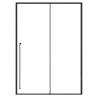 Puerta de Ducha Corredera Individual Enmarcada con un Panel Fijo, Mampara de Baño Moderna de Vidrio Templado para Baños Pequeños