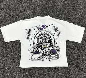 Logo personnalisé 240 Gsm 100% Coton T Shirt Hommes Graphique Vintage Streetwear Épaule tombante Hip Hop Sérigraphie - Product Image 2