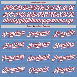 Custom Light Blue White-Red Authentic Throwback Rib-Knit Baseball Jersey Shirt - Product Image 6