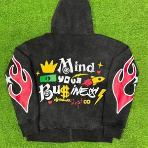 Sudaderas con Capucha Estampadas Personalizadas, Lavadas al Ácido, Gran Venta, Nuevo Ingreso, Sudadera con Capucha Única con Cremallera para Hombre, Básica, Transpirable, Mejor Material, Servicio OEM - Product Image 2