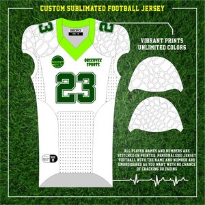 Conjunto de uniformes de fútbol americano por sublimación personalizada de alta calidad, uniformes de fútbol de poliéster, conjuntos de camisetas y pantalones de fútbol americano - Product Image 2