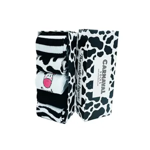 Paquete de 5 Pares de Calcetines Deportivos Transpirables con Diseño de Círculos de Leche para Uso Diario en Caja - Product Image 1