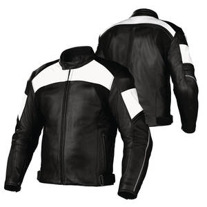 Low MOQ Factory Wholesale Custom Breathable Printed High Quality Autumn Winter Motorcycle Men's Genuine Horsehide Leather <b>Biker</b> - Product Image 3