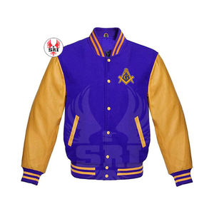 Veste de maçon maîtricien maçonnique sur mesure, veste universitaire personnalisée |   Veste universitaire en laine avec manches en cuir, style Regalia maçonnique - Product Image 6