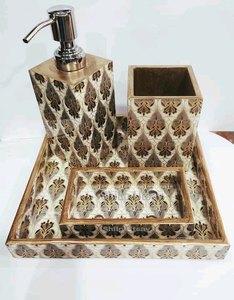 ชุดอุปกรณ์ห้องน้ำไม้3ชิ้นชุดอุปกรณ์ห้องน้ำที่ทันสมัยพร้อมตู้ทำสบู่ - Product Image 1