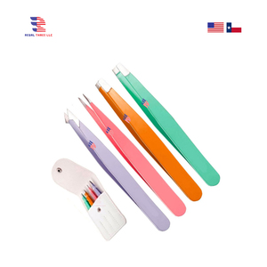 Outils de soin de maquillage 4 pièces ensemble de pinces à sourcils pour l'épilation des poils incarnés Extension de cils pince à épiler sourcils tondeuse - Product Image 5