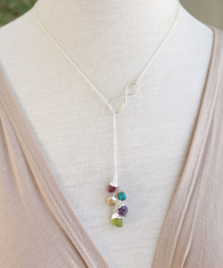 Multi Gemstone Electroplated Chain Necklace Bohemian 925 Sterling Silver <b>Birthstone</b> Hanging Handmade <b>Pendant</b> Necklaces for Women - Product Image 2