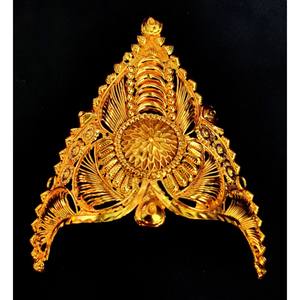 Corona de fabricación india con corona hecha a mano de diseño tradicional chapada en oro de 22 quilates a la venta por exportadores indios - Product Image 4