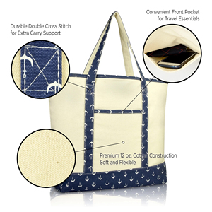 Venta al por mayor de invierno de gran capacidad de algodón bolsa de lona logotipo personalizado impreso reutilizable patrón sólido cadenas bordado promocional - Product Image 5