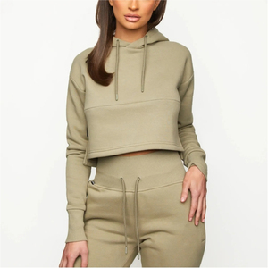 Sweat à capuche court personnalisé de haute qualité pour femme en coton pour femme - Product Image 4