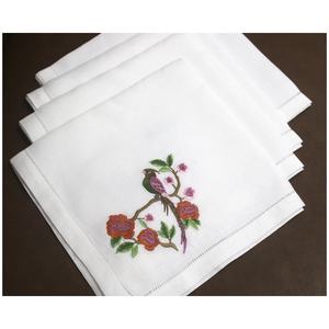 Serviette de Table brodée en forme d'oiseau, linge de Table de haute qualité, 100% lin, pour la maison, l'hôtel, vente en gros - Product Image 3