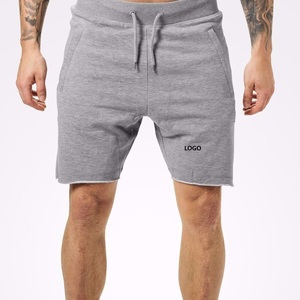 Short de jogging d'été à longueur de genou en éponge française double couche 4 poches latérales Short de bain cargo sweat à motif solide - Product Image 5