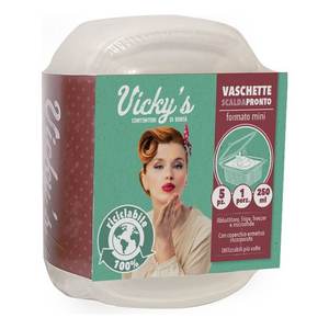 SCALDAPRONTO 3212000 Juego de 5 Loncheras Desechables de 250 ml, Bandejas de 12.2x9.5x9.5 cm para Virinnova - Product Image 1