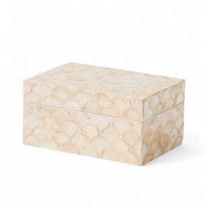 Caja Decorativa Premium de Nácar, Incrustaciones de Concha Hechas a Mano, Almacenamiento Decorativo para el Hogar - Product Image 1