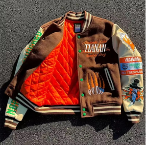 Fabricante de ropa de calle chaquetas de cuero personalizadas al por mayor Letterman Plus Size Varsity Jacket Hombre Winter Vintage School College - Product Image 3