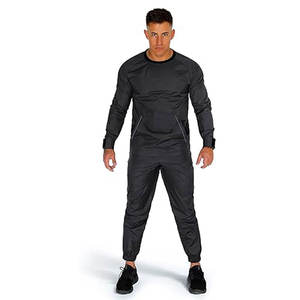 Costume de sauna en polyester unisexe de haute qualité pour le fitness à domicile en gros anti-déchirure perte de poids survêtement à capuche cordon de serrage taille tout - Product Image 1