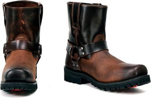 Bottes de moto en cuir de vachette imperméables marron vieilli avec doublure, pour motard et travail - Product Image 6