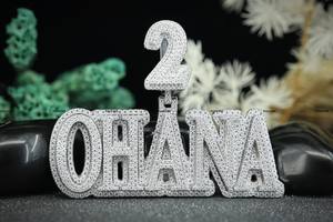 Moissanite Round Brilliant Cut Double Layer <b>Name</b> Pendant 925 Sterling Silver Wedding Pendant <b>for</b> Men <b>Women</b> by Phoenix Enterprise - Product Image 2