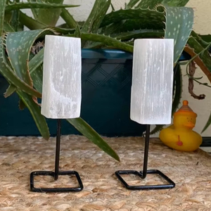 Bulk Natural Rough Selenite Stick With Metal Stand For Energy Cleansing White Raw Crystal Display <b>Stone</b> For Healing Decoration - Product Image 2