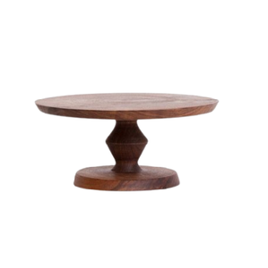 Support à gâteau en bois élégant de style marbre rond à un niveau, accessoires de pâtisserie, support d'exposition en acacia, événement de mariage - Product Image 4