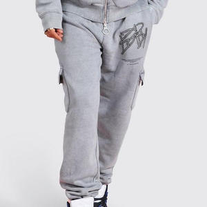 Custom Acid <b>Wash</b> OEM Wholesale Custom Latest Design 100%Cotton <b>Men</b> Sweatsuit Set Tracksuit Zip Acid <b>Wash</b> Tracksuit - Product Image 3