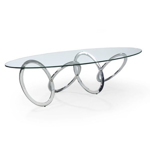 Meubles de salon de style rond moderne pieds en métal argenté Table d'appoint en métal moderne - Product Image 1