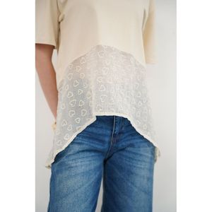 T-shirt à col rond avec détails brodés - Vente en gros - Product Image 4