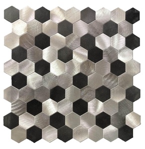 Hexagon Aluminum <strong>Kitchen</strong> Backsplash Decor <strong>Tile</strong> Backsplash Peel <strong>Stick</strong> - Product Image 1