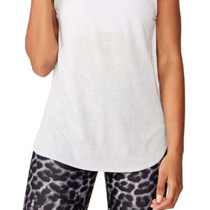 Top Corto Casual da Donna in Cotone, Tessuto Traspirante Lavorato a Maglia, Logo Personalizzato, Orlo Curvo, Corto per Palestra, Taglia Media, Grigio - Product Image 3