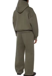 Ensemble à capuche pour homme en molleton 100% coton, respirant, séchage rapide, imprimé, couleur unie, streetwear décontracté, vêtements de sport personnalisés, 500 GSM - Product Image 3